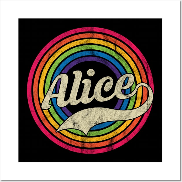 Alice - Retro Rainbow Faded-Style Wall Art by MaydenArt